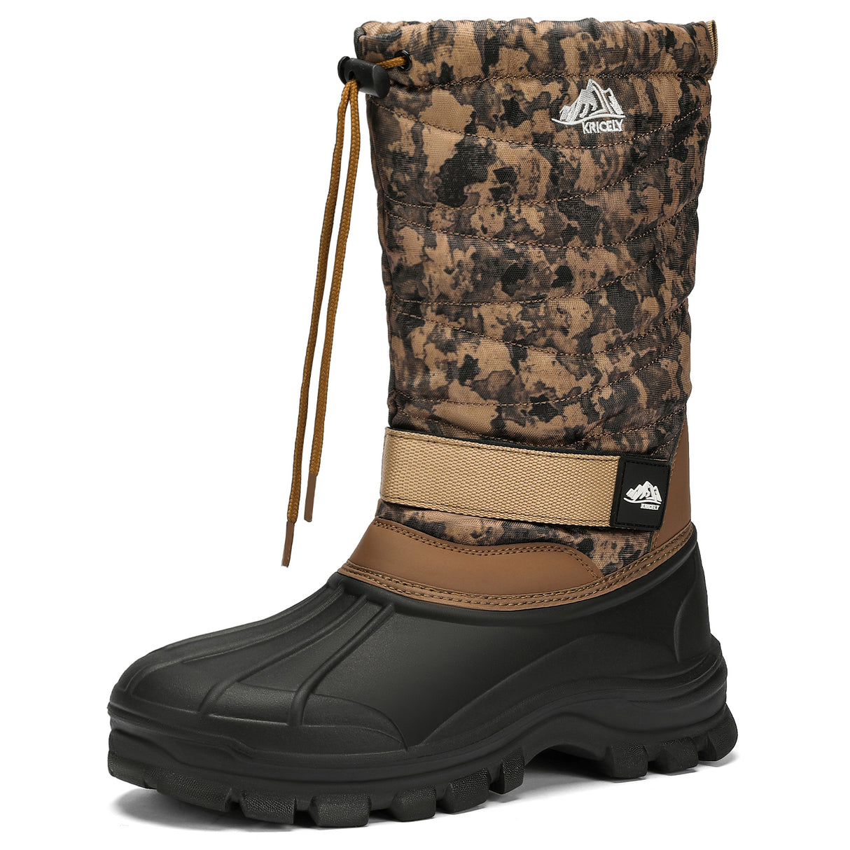Kricely Men's Snow Boots Waterproof Non-Slip Outdoor Hiking Athletic Warm Fur Boot Comfortable Causual Cold-Weather Boots