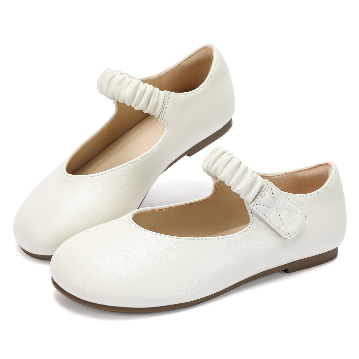 koppu Girls Mary Jane Shoes Soft Sole Comfortable Flat Dress Shoes for Little Kids Patent Leather School Wedding Party