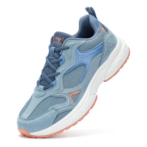 Kricely Men's Walking Shoes Breathable Tennis Running Shoes Lace Up Non Slip Sneakers Athletic Gym Sports Shoes for Men