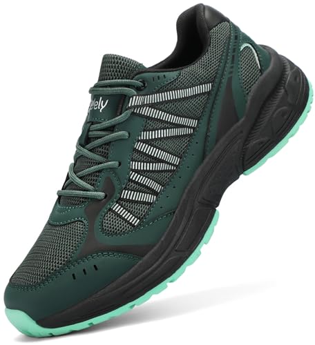 Kricely Men's Walking Shoes Breathable Tennis Running Shoes Lace Up Non Slip Sneakers Athletic Gym Sports Shoes for Men