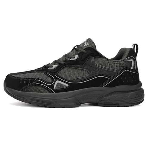 Kricely Men's Walking Shoes Breathable Tennis Running Shoes Lace Up Non Slip Sneakers Athletic Gym Sports Shoes for Men
