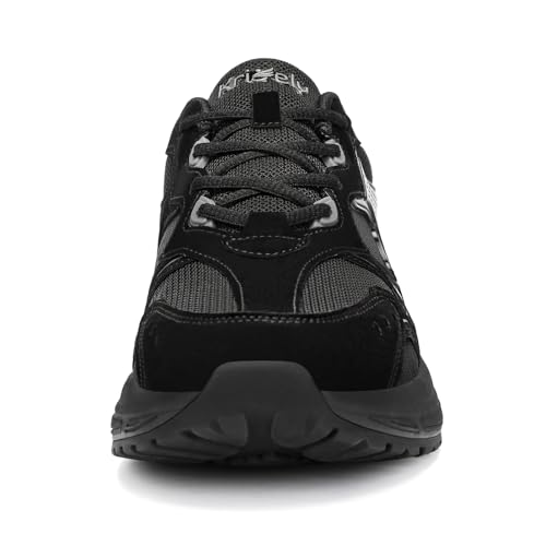 Kricely Men's Walking Shoes Breathable Tennis Running Shoes Lace Up Non Slip Sneakers Athletic Gym Sports Shoes for Men