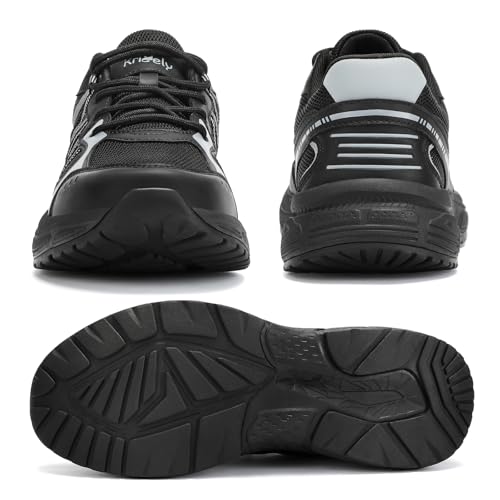 Kricely Men's Walking Shoes Breathable Tennis Running Shoes Lace Up Non Slip Sneakers Athletic Gym Sports Shoes for Men