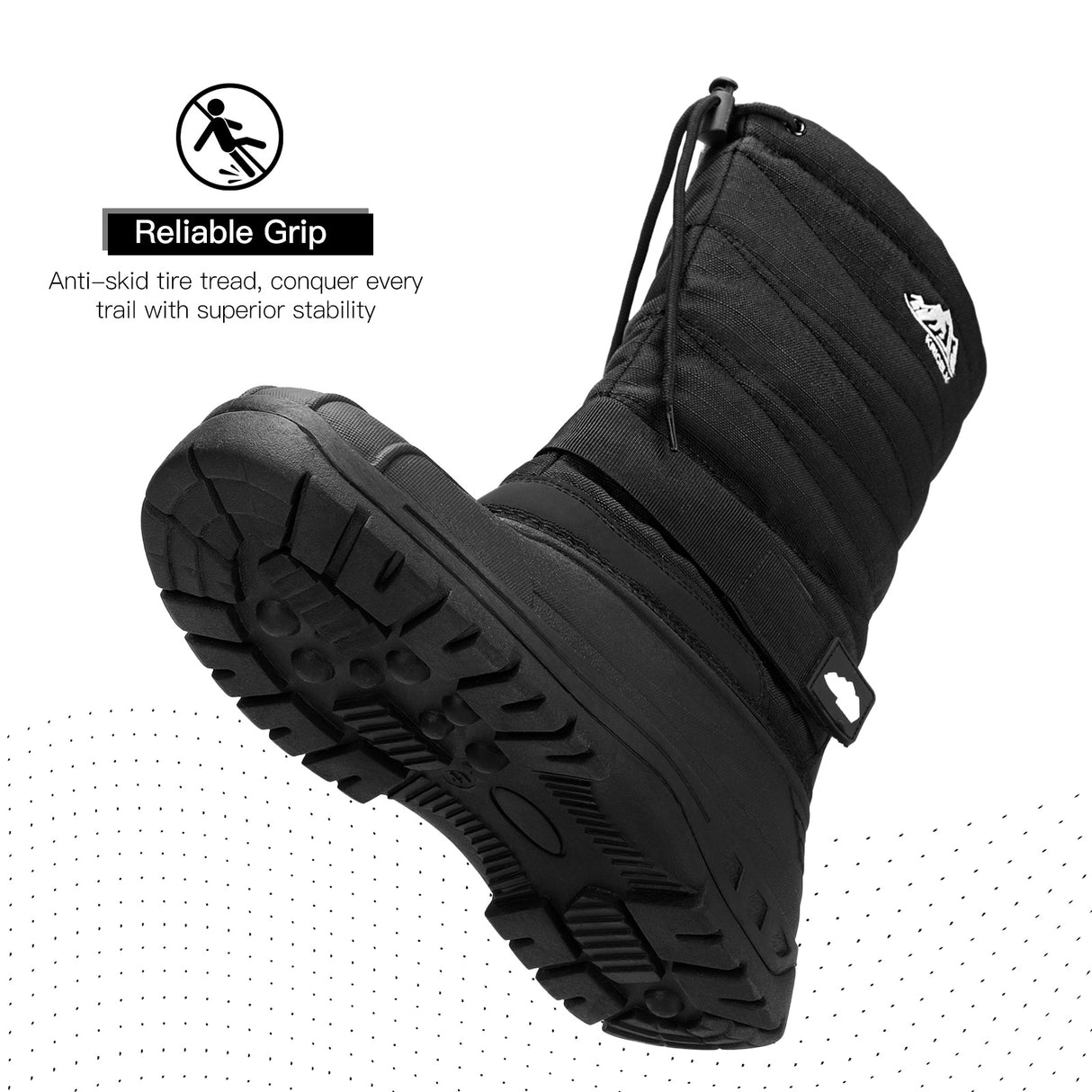 Kricely Men's Snow Boots Waterproof Non-Slip Outdoor Hiking Athletic Warm Fur Boot Comfortable Causual Cold-Weather Boots