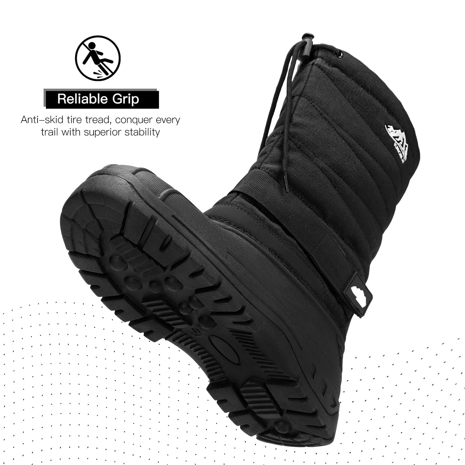Kricely Men's Snow Boots Waterproof Non-Slip Outdoor Hiking Athletic Warm Fur Boot Comfortable Causual Cold-Weather Boots