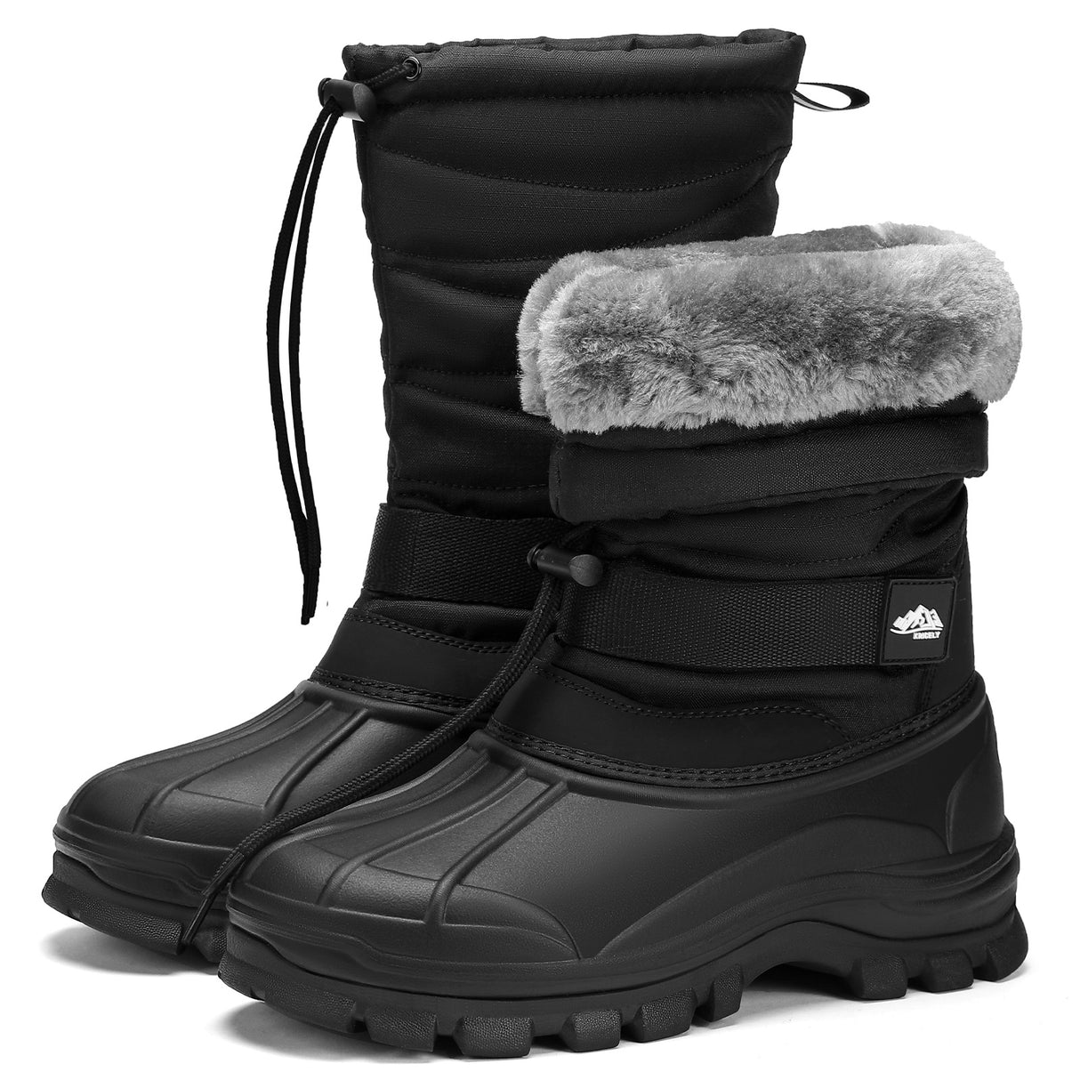Kricely Men's Snow Boots Waterproof Non-Slip Outdoor Hiking Athletic Warm Fur Boot Comfortable Causual Cold-Weather Boots