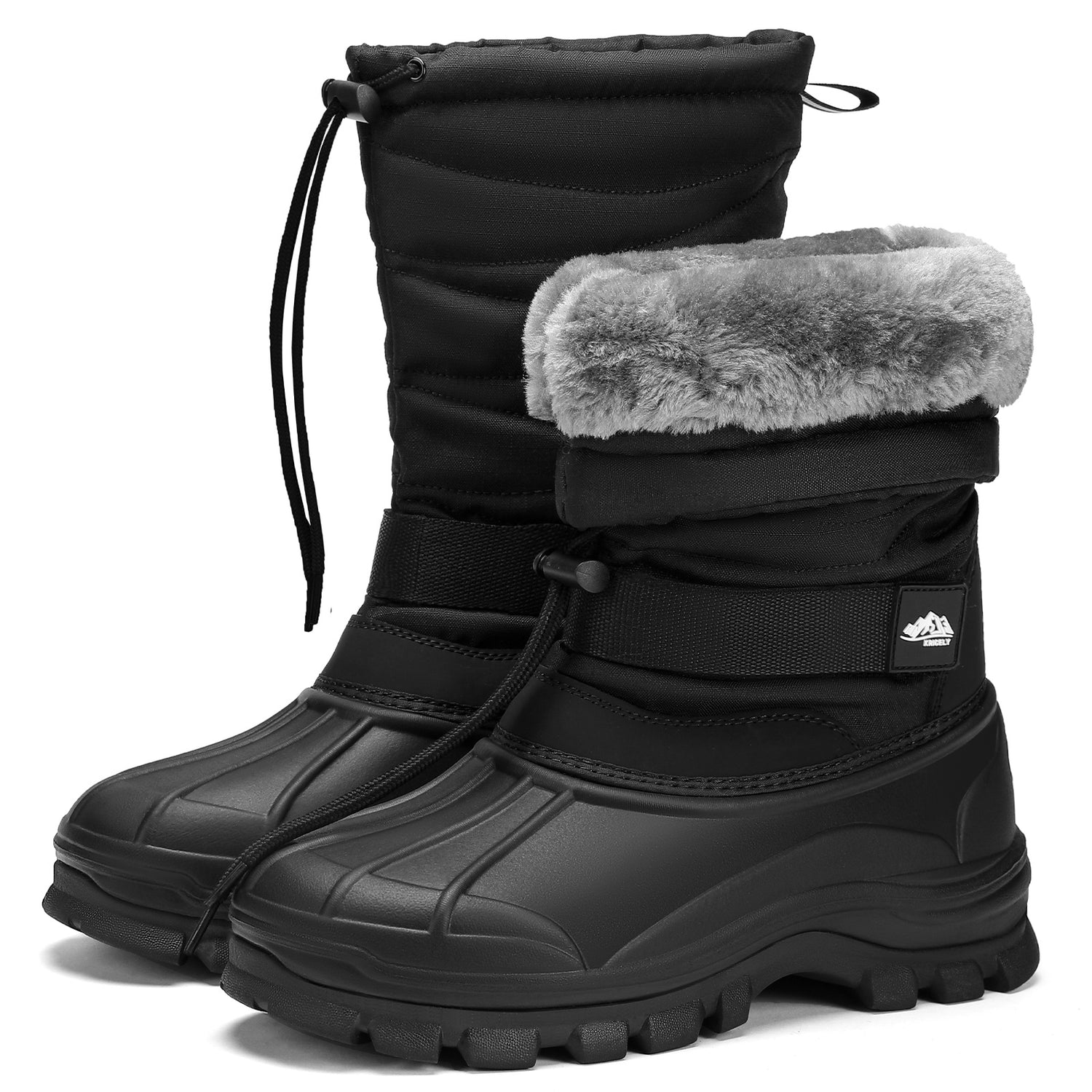 Kricely Men's Snow Boots Waterproof Non-Slip Outdoor Hiking Athletic Warm Fur Boot Comfortable Causual Cold-Weather Boots
