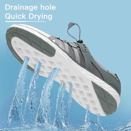 Kricely Water Shoes Men Quick Dry Aqua Shoes Swim Shoes for Men Non-Slip Beach Shoes Outdoor for Surfing