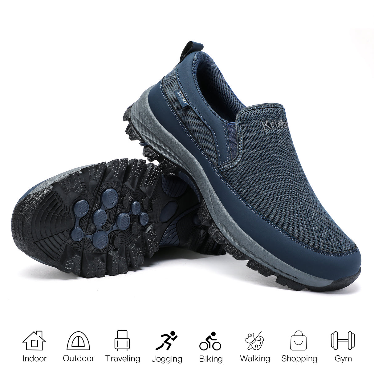 Kricely Mocasines sin Cordones para Hombre, Zapatillas para Caminar, Malla Casual para Exteriores