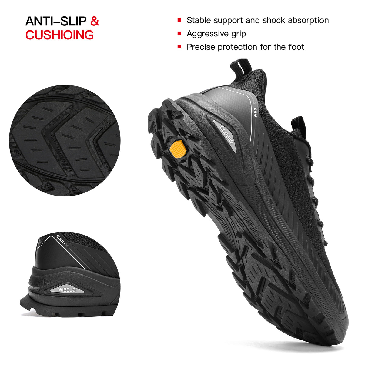 GLOSIW Men's Trail Running Shoes Fashion Walking Hiking Sneakers for Men Tennis Cross Training Shoe Outdoor Snearker