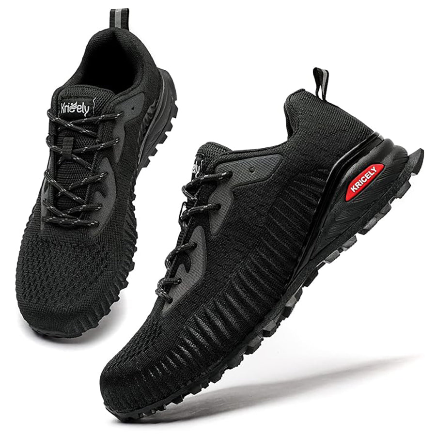 Kricely Men's Trail Running Shoes Breathable Lightweight Gym Shoes, Jogging and Outdoor Sports Hiking Sneakers  Wide Fit