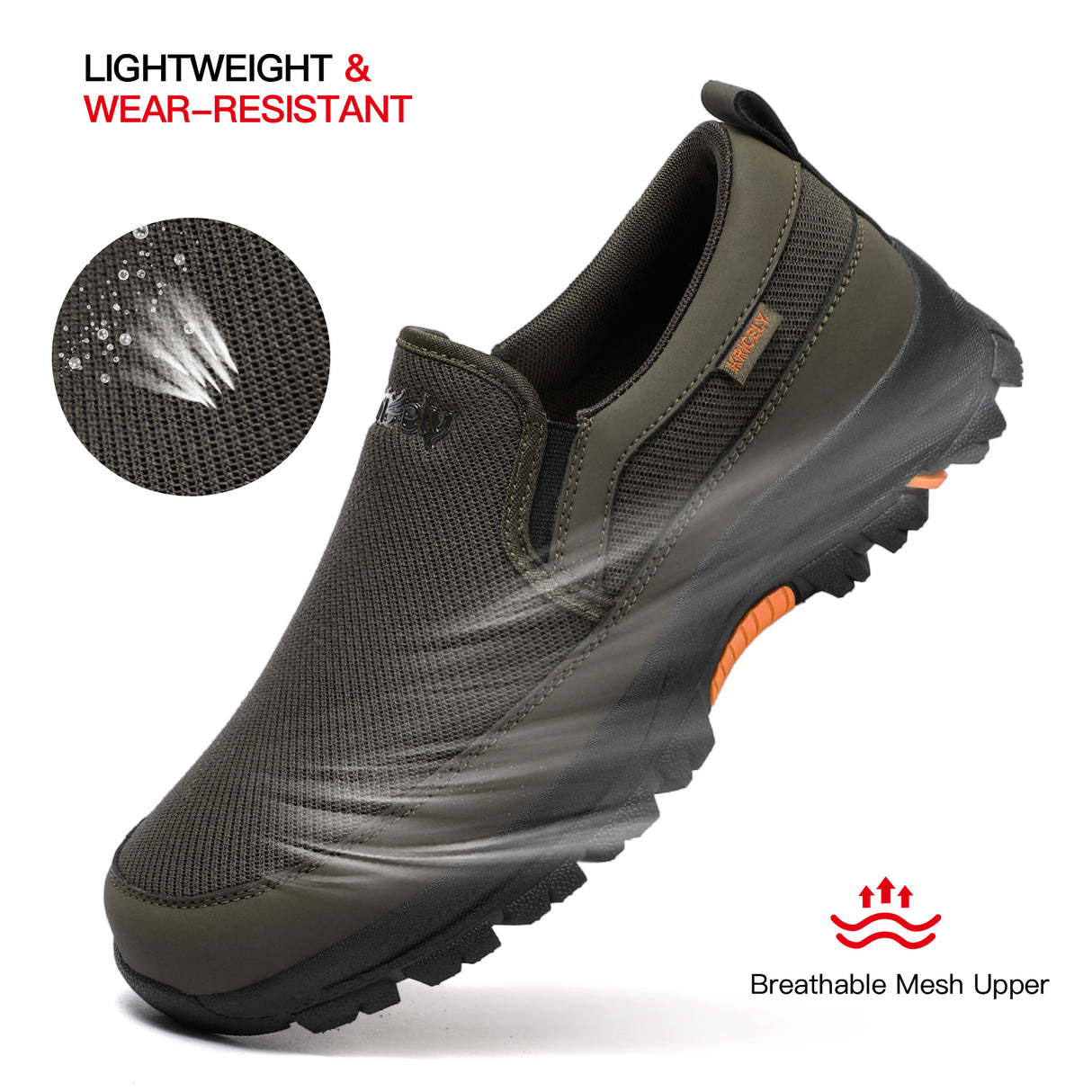 Kricely Mocasines sin Cordones para Hombre, Zapatillas para Caminar, Malla Casual para Exteriores
