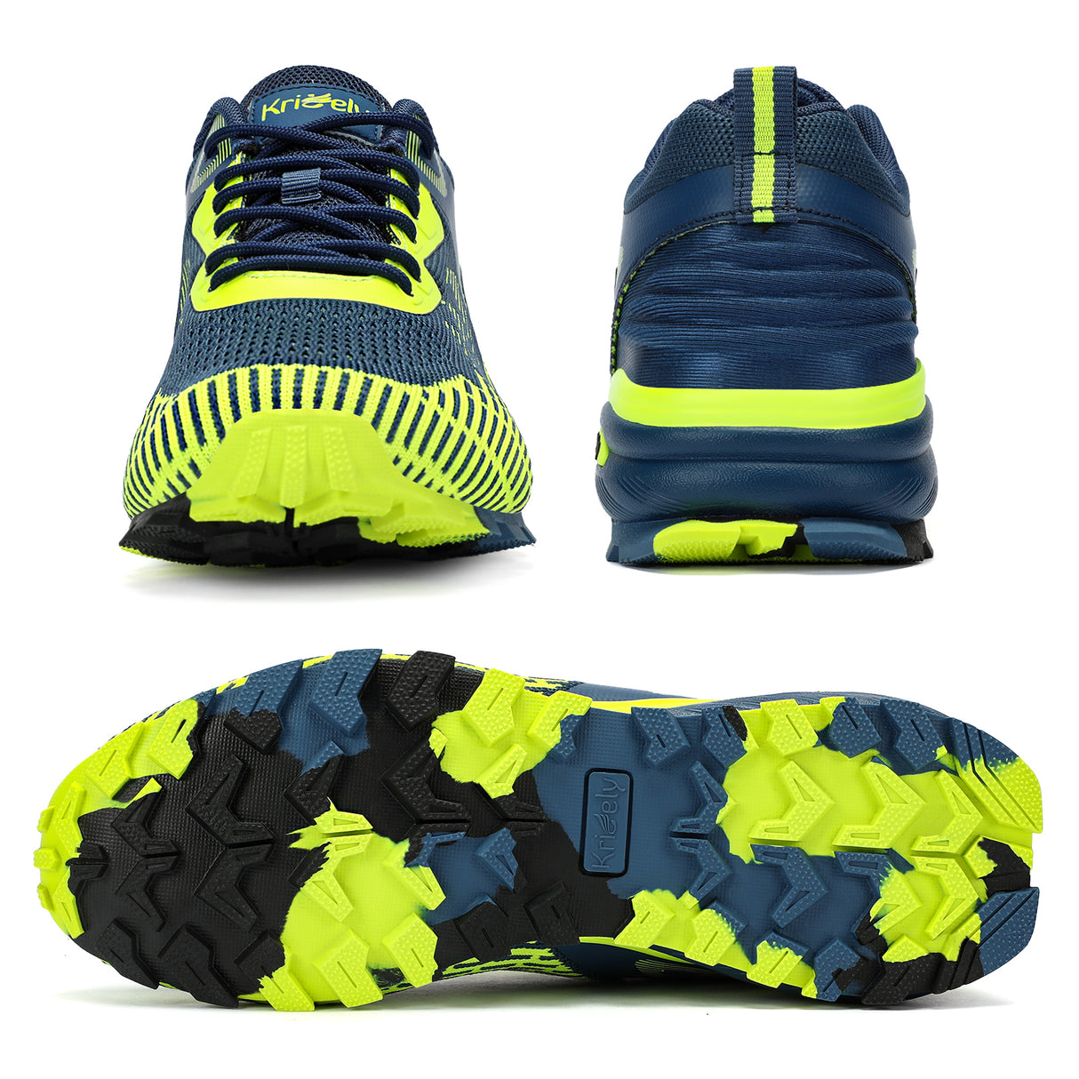 Kricely Men's Trail Running Shoes Non Slip Hiking Shoes Tennis Shoes Fashion Sneakers Workout Footwear