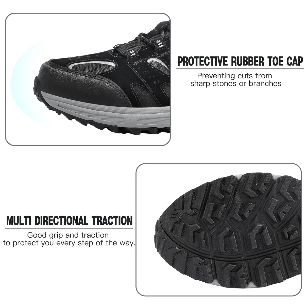 Kricely Men's Low Top Hiking Shoes Waterproof Suede Lightweight Anti Slip Trekking Shoes for Outdoor Trailing Camping Backpacking Running Walking