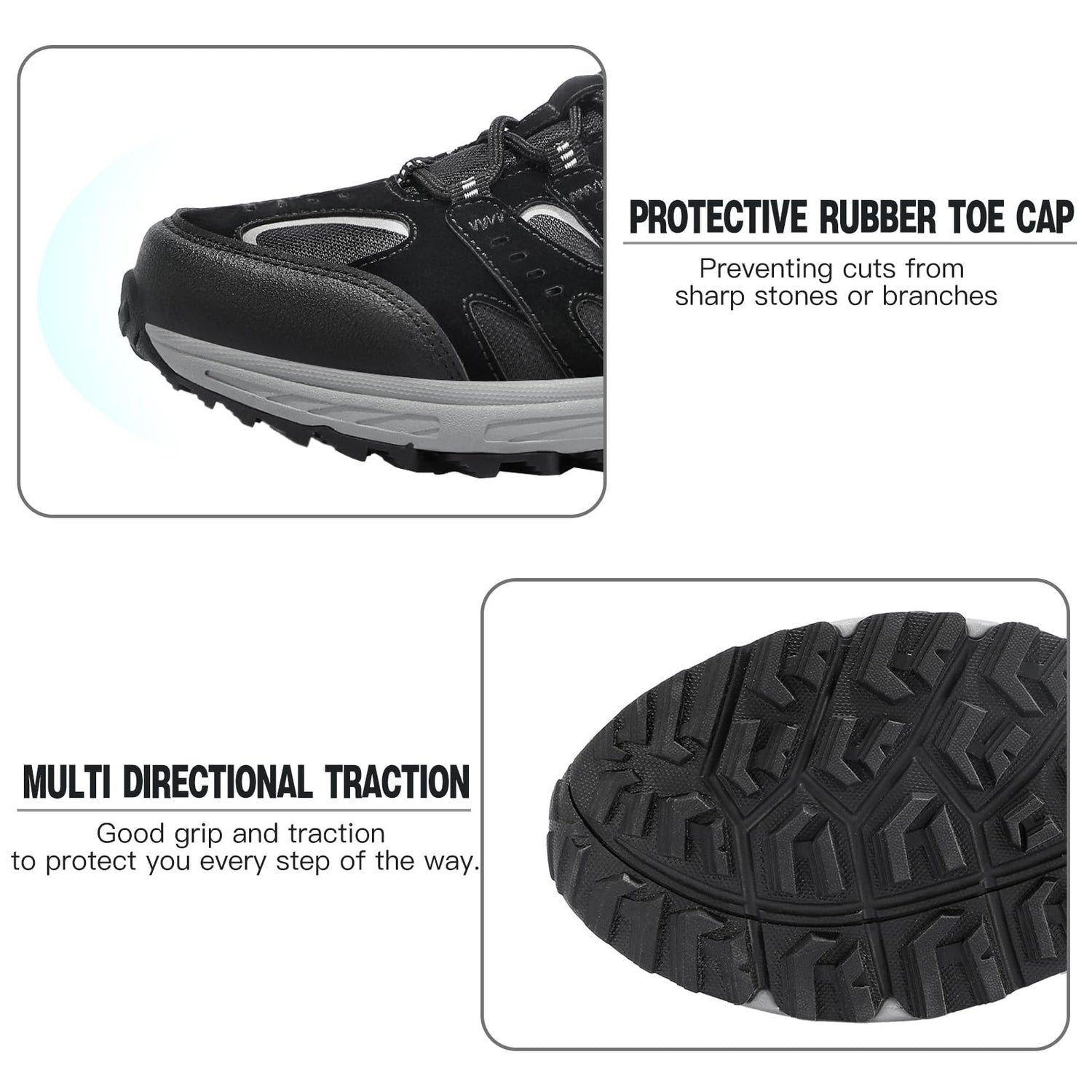 Kricely Men's Low Top Hiking Shoes Waterproof Suede Lightweight Anti Slip Trekking Shoes for Outdoor Trailing Camping Backpacking Running Walking