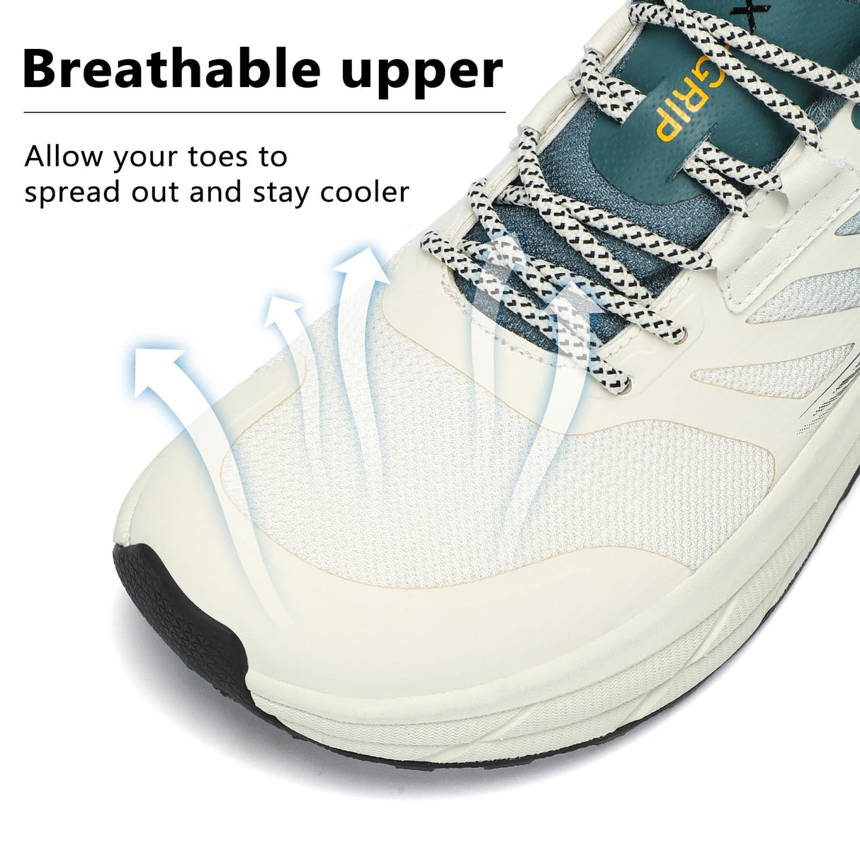 Kricely Men's Trail Running Shoes Wide Toe Box Shoes for Men Walking Sneakers Breathable Lightweight Zero Drop Fashion Sneakers