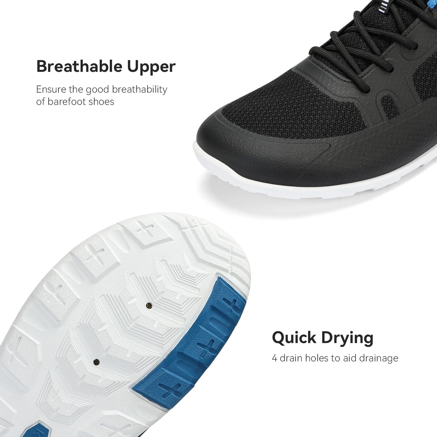 Men's Hike Barefoot Shoes | Wide Toe Box Minimalist Shoes for Gym Workout | Grounded Footwear Cross-Trainer Athletic Sneakers