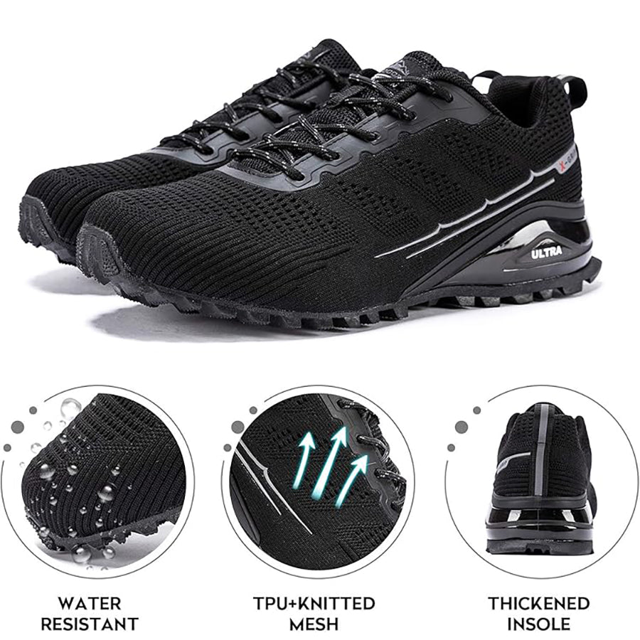 Kricely Men's Trail-Ready Hiking Shoes - Breathable Lightweight Sneakers with Shock Absorption for Gym Training, Mountain Running & Outdoor Adventures