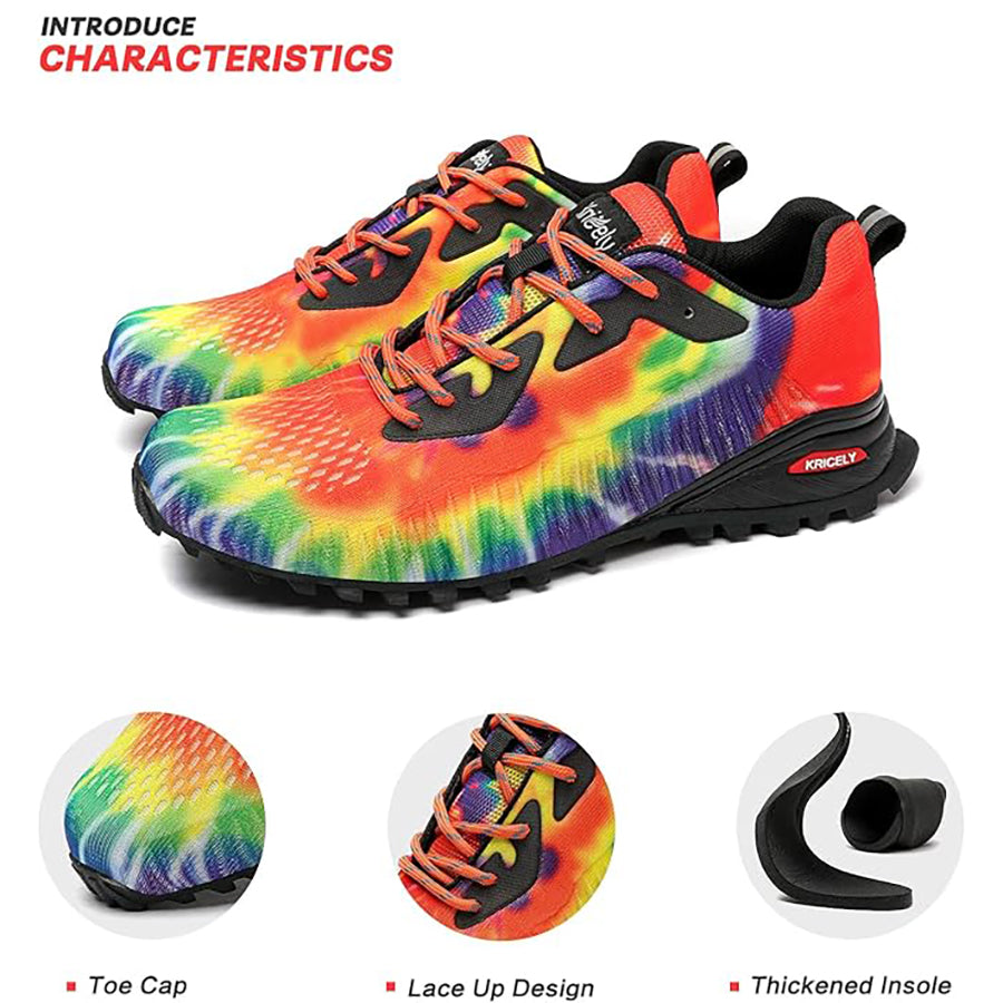Kricely Men's Trail Running Shoes Breathable Lightweight Gym Shoes, Jogging and Outdoor Sports Hiking Sneakers  Wide Fit