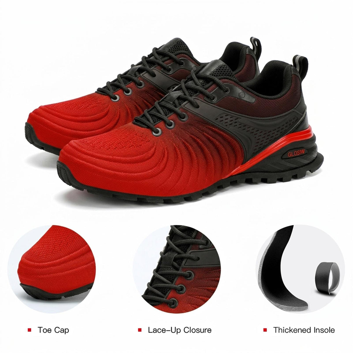 Kricely Mens Trail Running Shoes Breathable Lightweight - Standard Fit