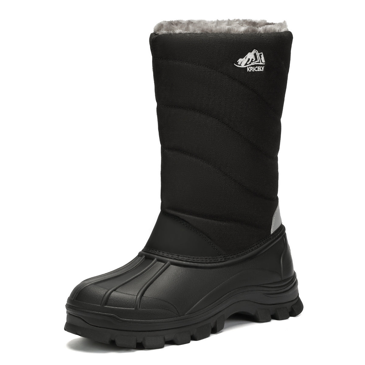 Kricely Men's Snow Boots Waterproof Non-Slip Outdoor Hiking Athletic Warm Fur Boot Comfortable Causual Cold-Weather Boots