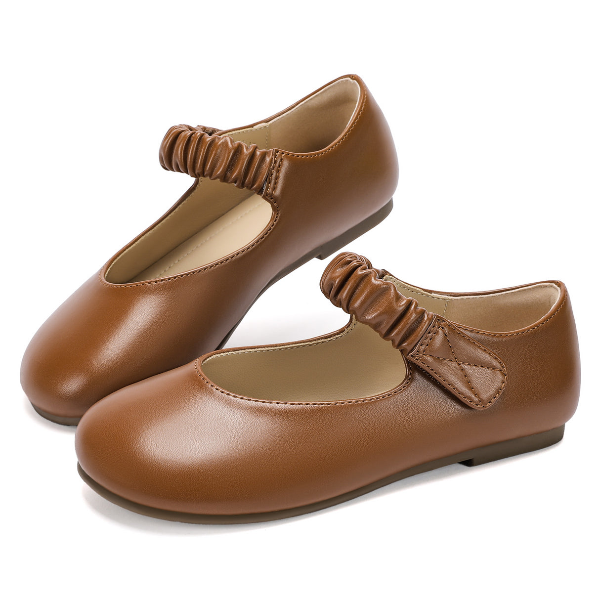 koppu Girls Mary Jane Shoes Soft Sole Comfortable Flat Dress Shoes for Little Kids Patent Leather School Wedding Party