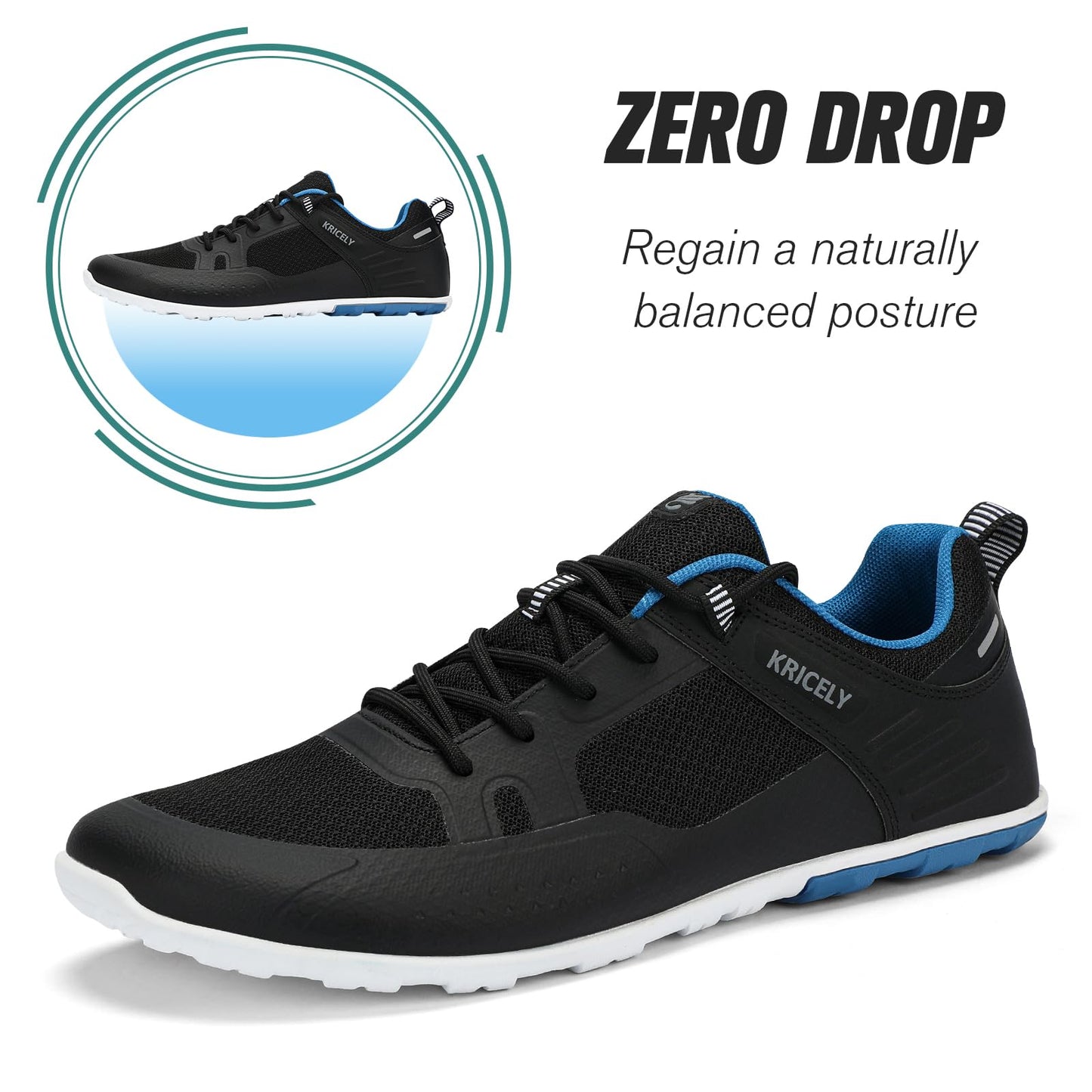 Men's Hike Barefoot Shoes | Wide Toe Box Minimalist Shoes for Gym Workout | Grounded Footwear Cross-Trainer Athletic Sneakers