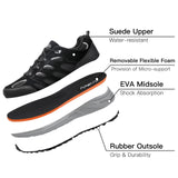 Kricely Men's Low Top Hiking Shoes Waterproof Suede Lightweight Anti Slip Trekking Shoes for Outdoor Trailing Camping Backpacking Running Walking