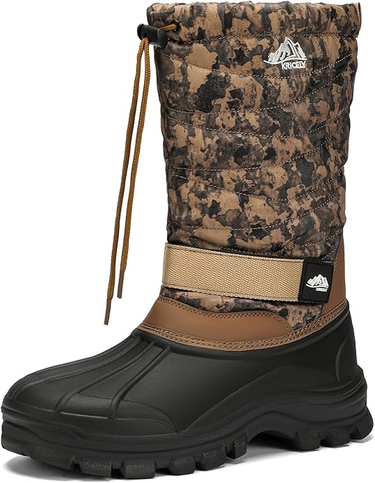 Kricely Men's Snow Boots Waterproof Non-Slip Outdoor Hiking Athletic Warm Fur Boot Comfortable Causual Cold-Weather Boots