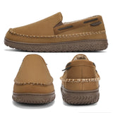 Kricely Mens Moccasin Slippers Slip On House Slippers for Men Indoor & Outdoor Warm Fuzzy Comfort Loafer Slipper Suede Moccasins Shoes